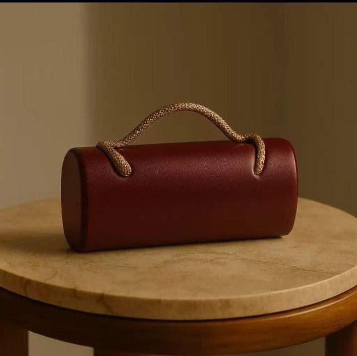 Burgundy handbag